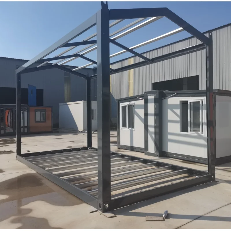 triangle roof steel structure metal prefab 20ft modular container house frame